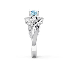 10K Gold Semi Mount Ring Setting Round Ro 5x5mm Moissanite Accent Syz Jewelry