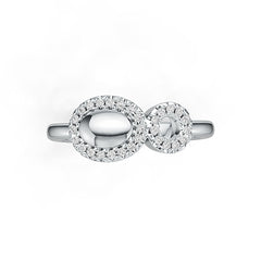 18K Gold Semi Mount Ring Setting Round RD 1.0mm Diamond Accent DHJ