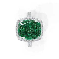 Platinum Semi Mount Ring Setting Cushion CU 14X12mm Halo Diamond Accent DHJ