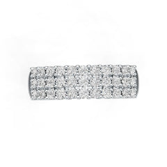 14K Gold Ring with or Moissanite Three-Row Half-Eternity Ring Diamond Accent DHJ