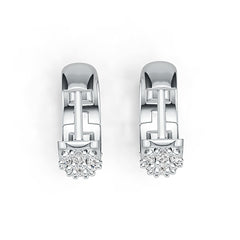 18K Gold Hoop Earrings with or Moissanite Diamond Accent DHJ