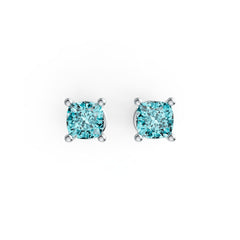14K Gold Semi Mount Earrings Setting Cushion CU 4x4mm DHJ