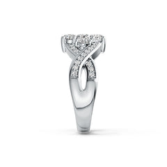 Sterling Silver Semi Mount Ring Setting Oval OV 4X3mm Twist Band with White Topaz - Syzjewelry
