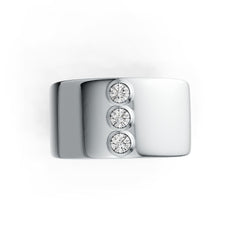 Platinum Men's Ring Wide Band with or Moissanite Full Bezel Set Diamond Accent DHJ