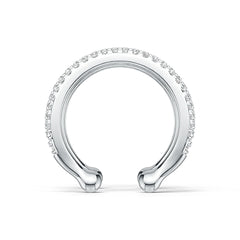 Sterling Silver Earrings Ear Cuffs with White Topaz or Moissanite DHJ