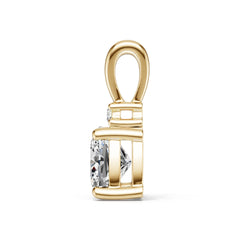 18K Gold Semi Mount Pendant Setting Cushion Cu 6x6mm Diamond Accent Syz Jewelry
