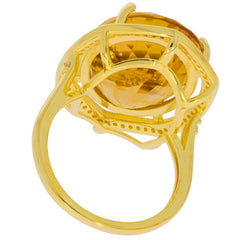 18K Gold Semi Mount Ring Setting Oval OV 20X15mm Halo Cocktail Diamond Accent Syzjewelry