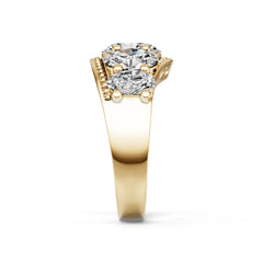 Sterling Silver Semi Mount Ring Setting Round Ro 5x6mm Diamond Accent DHJ