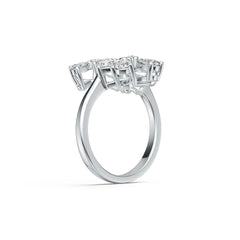10K Gold Semi Mount Ring Setting Pear PE 5x3mm PE 4x2mm Moissanite Accent DHJ