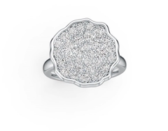 10K Gold Cluster Cocktail Ring with White Topaz or Moissanite Moissanite Accent DHJ