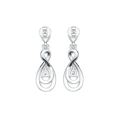10K Gold Semi Mount Earrings Setting Pear PE 4X3mm Infinity Teardrop Moissanite Accent DHJ
