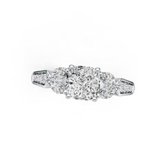 14K Gold Semi Mount Ring Setting Cushion CU 7X7mm Diamond Accent DHJ