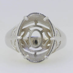 14K Gold Semi Mount Ring Setting Oval OV 16x12mm PJC15071 Diamond Accent Syzjewelry