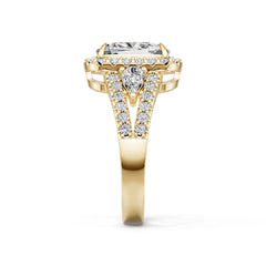18K Gold Semi Mount Ring Setting Cushion Cu 5x8mm Diamond Accent Syz Jewelry