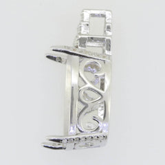 Platinum Semi Mount Pendant Setting Cushion CU 20x15mm Diamond Accent Syzjewelry