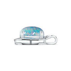 Platinum Semi Mount Pendant Setting Oval OV 14X10mm Cabochon DHJ