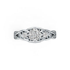 10K Gold Semi Mount Ring Setting Cushion CU 5.5X5.5mm Moissanite Accent DHJ