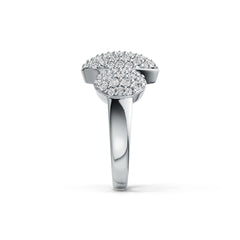 Sterling Silver Oval-Shaped Cocktail Ring with White Topaz or Moissanite DHJ