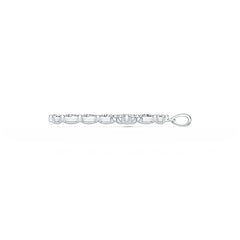Platinum Semi Mount Pendant Setting Oval OV 5x3mm Cross Pendant Diamond Accent DHJ