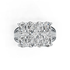 10K Gold Semi Mount Ring Setting Oval OV 6X4mm with White Topaz Moissanite Accent DHJ