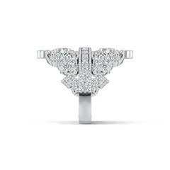 Sterling Silver Ring Crown Theme with White Topaz or Moissanite DHJ