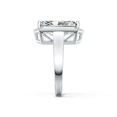 Sterling Silver Semi Mount Ring Setting Emerald OCT 16X10mm Halo DHJ