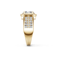 10K Gold Semi Mount Ring Setting Oval Ov 9x7mm Moissanite Accent Syz Jewelry