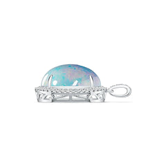 Sterling Silver Semi Mount Pendant Setting Oval OV 23X18mm Cabochon DHJ