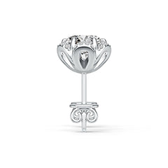 Platinum Semi Mount Earrings Setting Round RD 8x8mm Diamond Accent DHJ