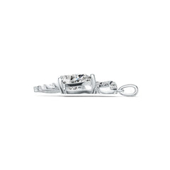 18K Gold Semi Mount Pendant Setting Pear PE 12X8mm Parrot Theme Diamond Accent DHJ