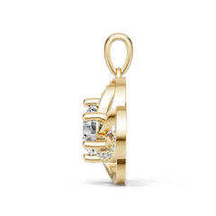 14K Gold Semi Mount Pendant Setting Round Ro 6x6mm Syz Jewelry