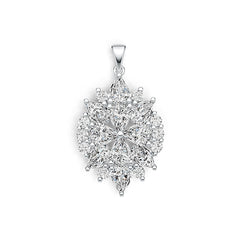 Platinum Semi Mount Pendant Setting Round RD 3x3mm Diamond Accent DHJ