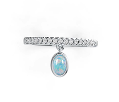 14K Gold Semi Mount Ring Setting Oval OV 6X4mm Full Bezel Cabochon Diamond Accent DHJ