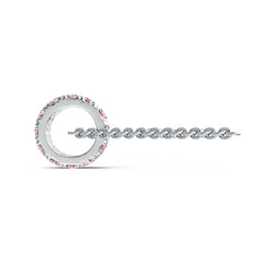 Sterling Silver Circular-Shaped Pendant with White Topaz or Moissanite Syzjewelry