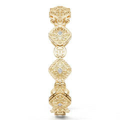 14K Gold Semi Mount Bracelet Setting Cushion Cu 5x2mm Diamond Accent Syz Jewelry