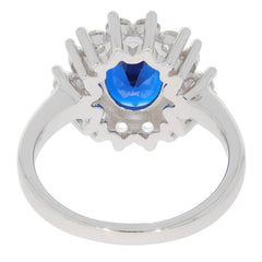 Platinum Semi Mount Ring Setting Oval OV 10X8mm D-PJC26630R Diamond Accent Syzjewelry
