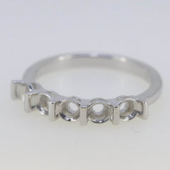 18K Gold Semi Mount Ring Setting RD 4x4mm Multi Stone Band 5 Stones Syzjewelry