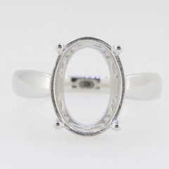 14K Gold 10K or 14K Gold  Semi Mount Ring Setting Oval OV 14x10 mm Solitaire DHJ
