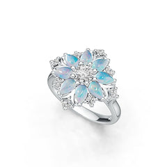 Platinum Semi Mount Ring Setting Round RD 5x5mm PE Cabochon 5x4mm Diamond Accent DHJ
