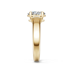 Platinum Semi Mount Ring Setting Oval Ov 8x6mm Diamond Accent Syz Jewelry