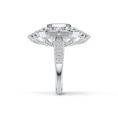 Sterling Silver Semi Mount Ring Setting Round RD 8x8mm  Baguette BAG 6x3mm DHJ