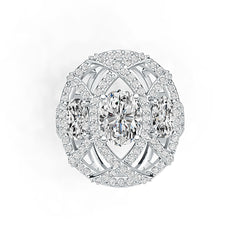 10K Gold Semi Mount Ring Setting Oval OV 8X6mm OV 6X4mm Moissanite Accent DHJ