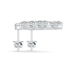 18K Gold Semi Mount Earrings Setting Cushion CU 5X5mm Diamond Accent DHJ