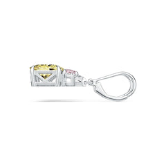 14K Gold Semi Mount Earrings Setting Cushion CU 9X7mm TRI 4X4mm Diamond Accent DHJ