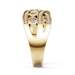 14K Gold Semi Mount Ring Setting Round Ro 3x3mm Diamond Accent Syz Jewelry