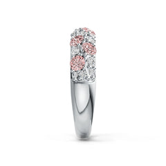 Sterling Silver Pave Set Wide Band Ring with White Topaz or Moissanite Syzjewelry
