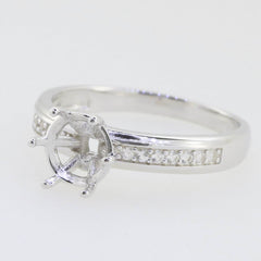 10K Gold Semi Mount Ring Setting Round RD 6.5x6.5mm Solitaire Ring for 1 Carat Diamond Moissanite Accent Syzjewelry