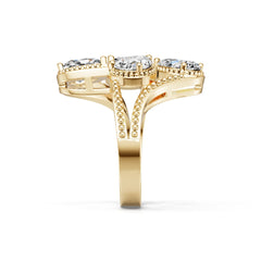 14K Gold Semi Mount Ring Setting Pear Pe 5x6mm Diamond Accent Syz Jewelry