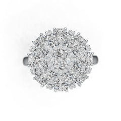 Platinum Semi Mount Ring Setting Oval OV 6X4mm Diamond Accent DHJ