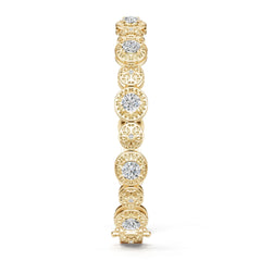 18K Gold Semi Mount Bracelet Setting Round Ro 5x5mm Diamond Accent Syz Jewelry
